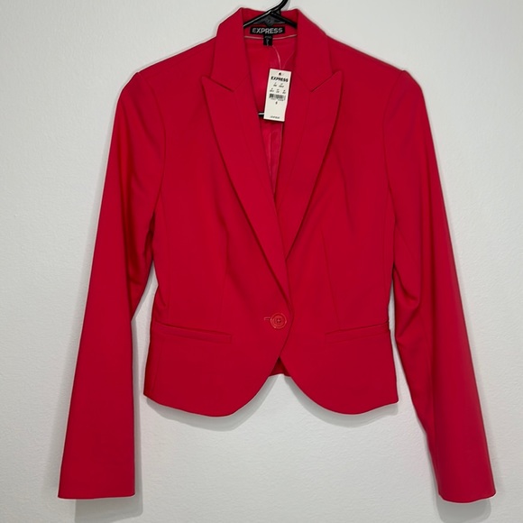 Express Hot Pink Cropped Blazer - 0 - Picture 3 of 15